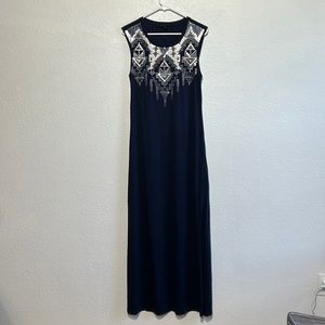 Express navy sleeveless sundress maxi, sequins, Medium, NWOT